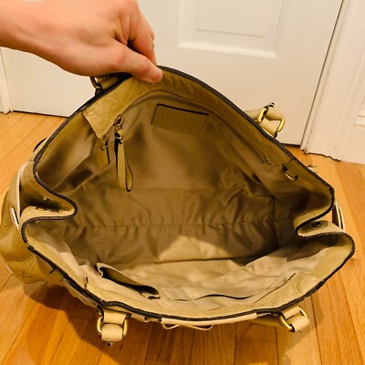 バッグ Vintage Coach Hamptons Handbag Brown y2k COACH Y2K Vintage Hamptons Carry All Leather Tote Handbag