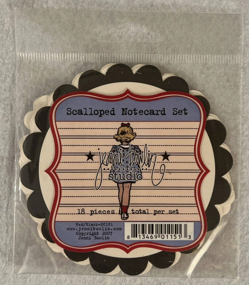Juego de tarjetas de notas Jenni Bowlin álbum de recortes aglomerado blanco y festoneadas Foto 3 de 4