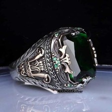 925 Sterling Silver Handmade Jewelry Black Men's Ring All Size Fashion Ring 2024