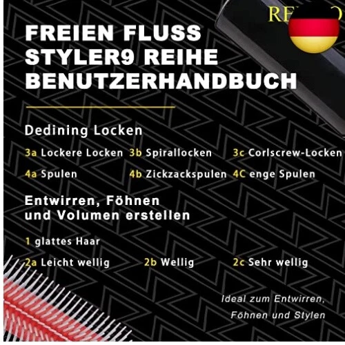 Haarbürste Ohne Ziepen Kamm Hair Brush d3 Bürste Für Tangle Locken Teezer Lo - Bild 6 von 6