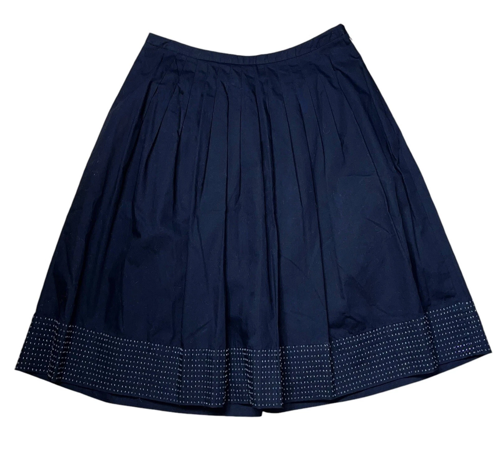 Talbots A-Line Skirt Sz 6 Petite Black 100% Cotton Pleated w/Beading
Opens in a new window or tab