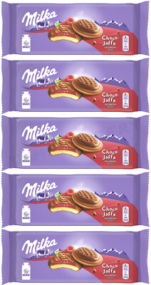 5 MILKA CHOCO JAFFA Cookie Packs with Raspberry Jelly Filling 147g 5.2oz