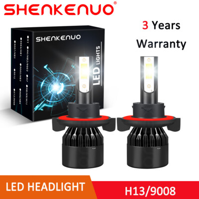 2Pcs H13/9008 LED Bulbs High Low Dual Beam Headlight Super Bright Cool White Kit