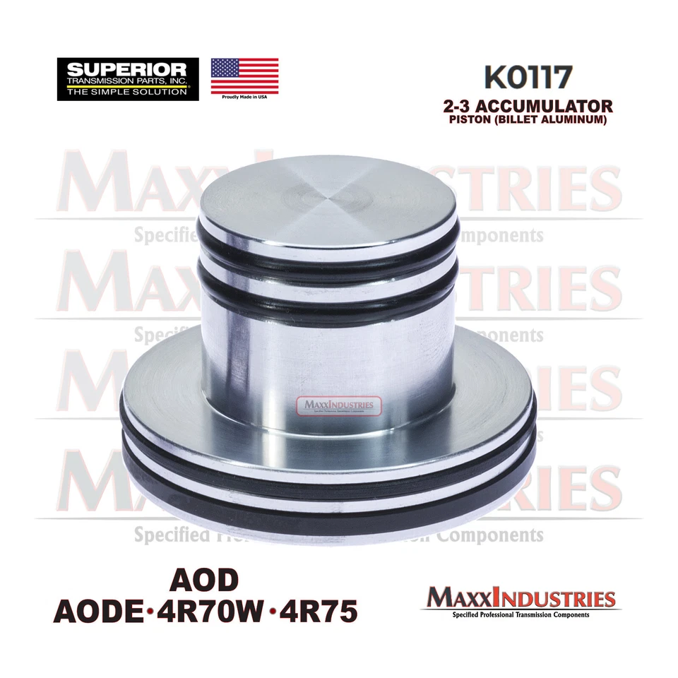 AOD AODE 4R70W 4R75 Ford Billet Aluminio 2-3 Acumulador Pistón con 4 Anillos K0117 Foto 2 de 4