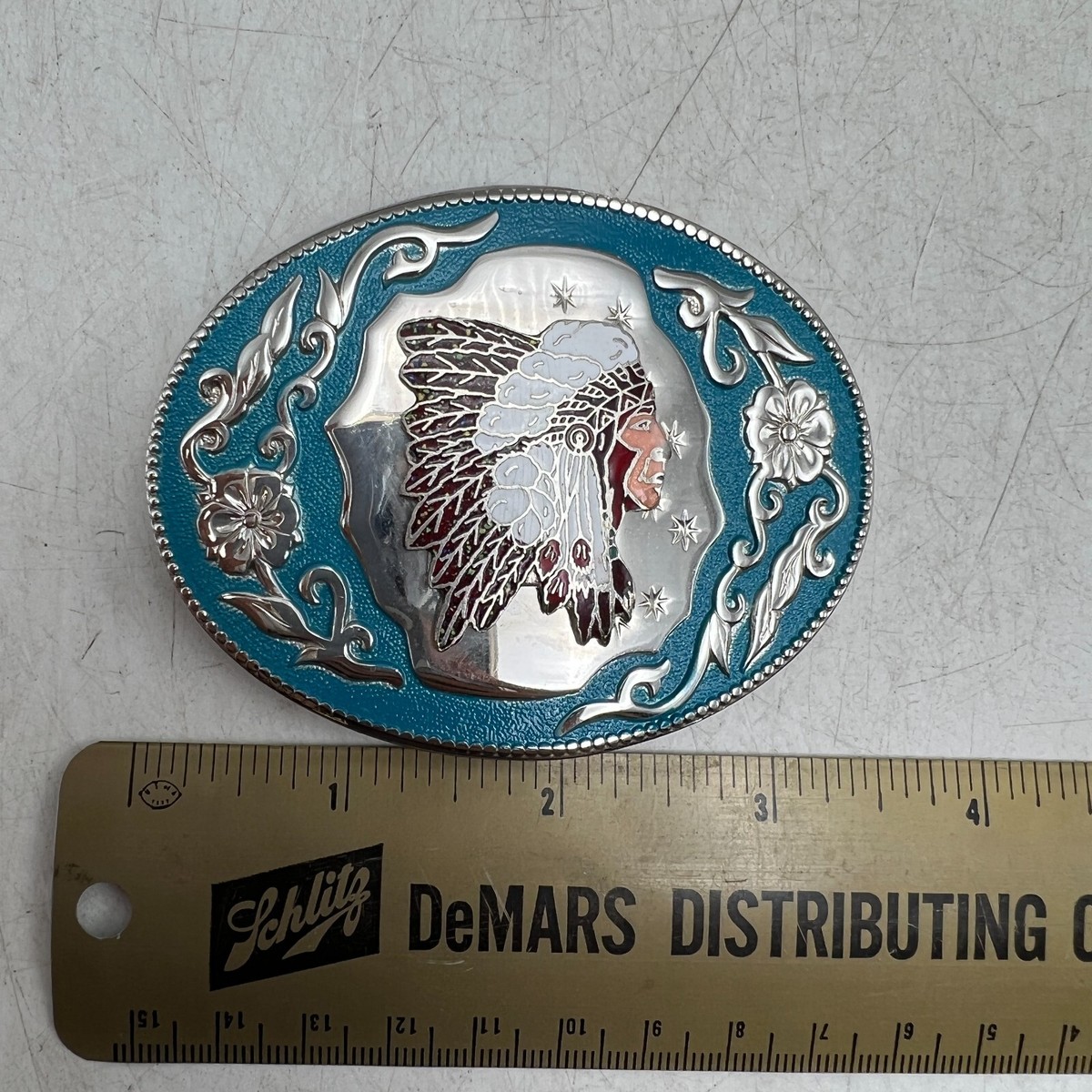 Vintage Native American Chief Genuine Leather Floral Engraved Belt Western Floral Leather Belt for Men, Personalized Cowboy  main image 3