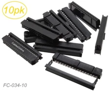 10-Pack 34-Pin (2x17) Female IDC 2.54mm Pitch Connectors for Flat Ribbon Cable