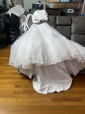 White Wedding Cute Dress Alfred Angelo Sz 9-10 Woman  s Sparkling