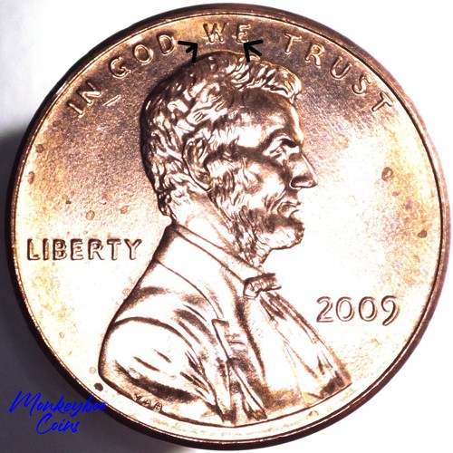 2009 P Professional Life Cent - Scarce Obverse Die Gouges - Rare Error Coin - Picture 2 of 4