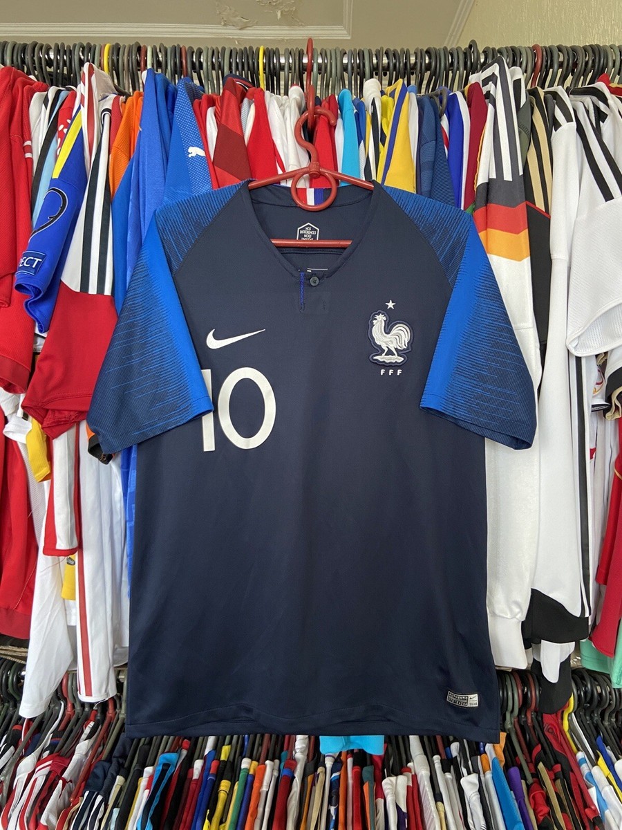 FRANCE 2018 2019 HOME SHIRT NIKE 893872-451 sz M MEN #10 MBAPPE | eBay
