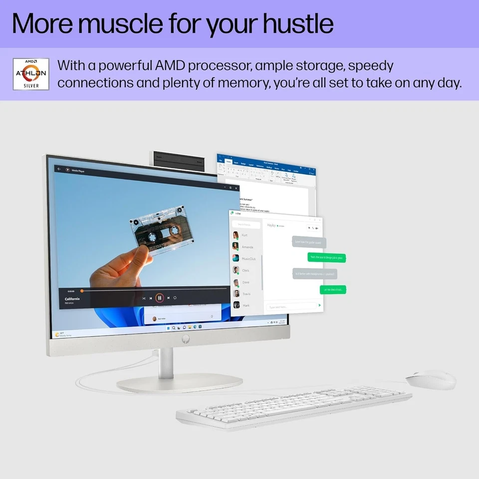 HP 24" All-In-One FHD Computer 7120U 8GB RAM&Up to 2TB SSD Win11 Pro+OFFICE - Image 3 of 4