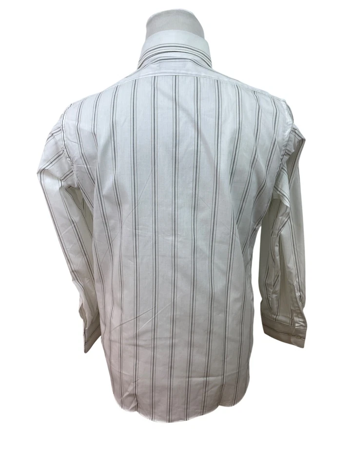 Рубашка на пуговицах мужская Botany 500 белая и серая в полоску - Изображение 3 из 4