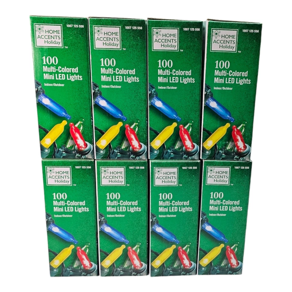 8X Acentos para el Hogar 100 Mini Luces LED Multicolores con Alambre Verde Navidad Foto 3 de 4