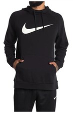 NEW MEN  S NIKE DRI-FIT PULLOVER TRAINING HOODIE IN BLACK AND WHITE  55 RETAIL