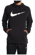NEW MEN’S NIKE DRI-FIT PULLOVER TRAINING HOODIE! IN BLACK AND WHITE! $55 RETAIL