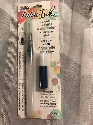 MARVY UCHIDA Fabri-Ink Refillable water brush + fabric ink DIY Craft  Blue NEW