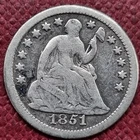 1851 O Seated Liberty Half Dime 5c Better Grade #74457