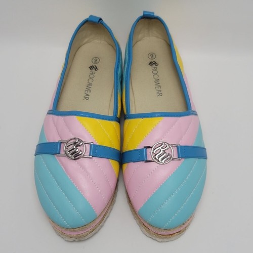 Women's Rocawear Espadrille Ballet Flats Slip On Shoes Multi-color Size 9 - Picture 3 of 12