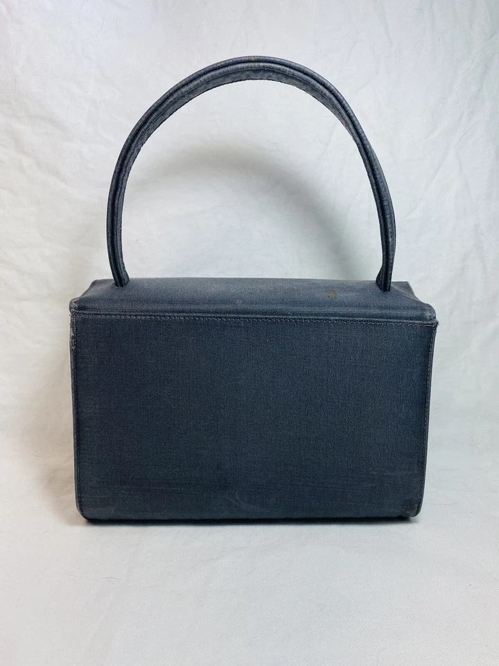 Bolso de Mano Palizzio Vintage con Espejo de Mano Original Gris Estilo Acordeón Foto 2 de 4