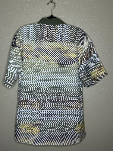 Montique Button Shirt Mens MED Stripe Short Sleeve Collar Polyester ~ NEW - Picture 4 of 6