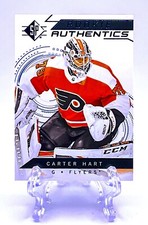 CARTER HART 2018 SP Hockey #117 ROOKIE AUTHENTICS BLUE RC PARALLEL