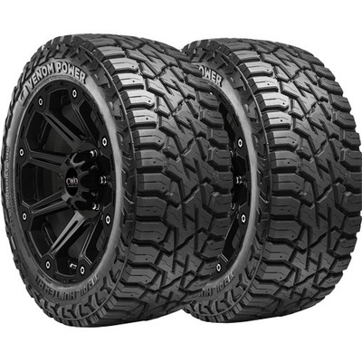 (QTY 2) 33x12.50R22LT Venom Power Trail Hunter R/T 114Q LRF Black Wall Tires