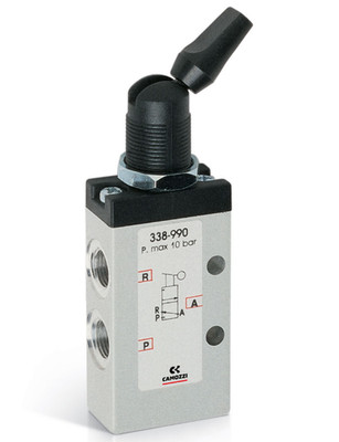 Camozzi 338-990, 3/2, 1/8 BSP Hebel/Kipphebelventil, 2 Positionen, Panel montierbar