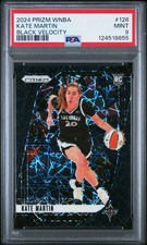 2024 Panini Prizm WNBA #126 Kate Martin Black Velocity Rookie Card RC /39 PSA 9