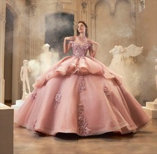 Quinceanera Dresses Ball Gown Off The Shoulder Appliques Beaded Mexican Sweet 16