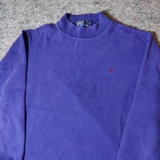 Vintage Polo Ralph Lauren Mock Neck Shirt Mens XL Purple Cotton Made in USA