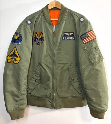 Polo Ralph Lauren MA-1 Fliegerjacke / Bomberjacke mit Patches (Reversible) – Gr. - Bild 1 von 4