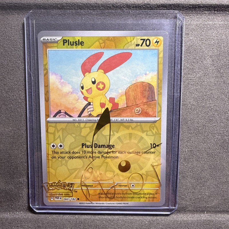 Pokemon Paradox Rift Plusle Reversed Foil Card 060/182
