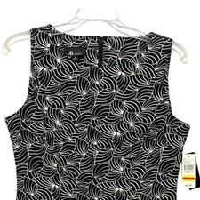 AB Studio Women's Sheath Dress Black White Abstract Print Size 8 J5