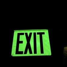 Glow In The Dark EXIT SIGN PHOTOLUMINESCENT Style GSM10 3 holes for Ceiling
