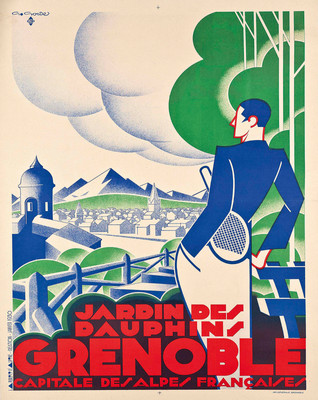 Jardin des Dauphins Grenoble Poster French Alps Art - 12X16/16X20/18X24/24X36