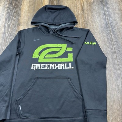 Nike Greenwall OpTic Gaming Hoodie Mens M Black MLG Therma Fit Swoosh Team Logo