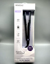 Vivitar Simply Beautiful Ceramic Tourmaline Flat Iron 1 Inch Floating Plates NEW