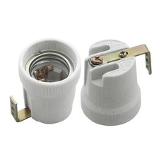 Fassung Keramik Lampenfassung Sockel LED E27 Porzellan-Fassung Befestigungsbügel