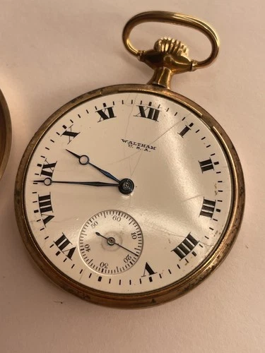 Antique 1919 Waltham Model 1908 620 Pocket Watch Running Ticks GF Case 16s 15j