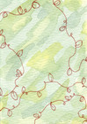 ACEO Watercolor Art Card - Green Vines - Plant 2.5x3.5