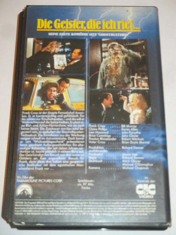 CIC Video 2230 - Die Geister die ich reif - VHS/Komödie/Bill Murray/Karen Allen - Bild 2 von 2