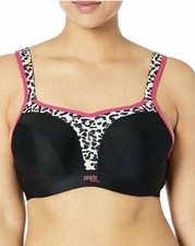 Panache Sport Power Wired Sports Bra Size US 32 GG Black Pink Animal Print 5021A