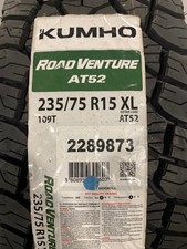 1 New 235 75 15 109t Kumho Road Venture At52 Extra Load All Terrain Tire
