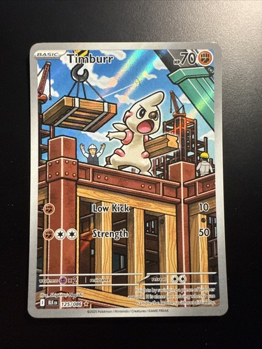Pokemon TCG - Timburr - 125/086 - Illustration Rare - SV: Black Bolt Holo