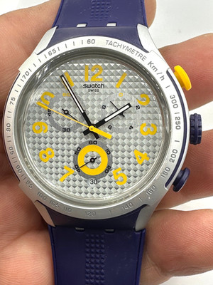 Swatch watch Irony aluminium  Xlite Chronograph Grey Dial YYS4014 good condition
