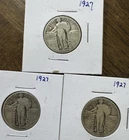 Lot Of 3 Standing Liberty Quarters 1927 Silver