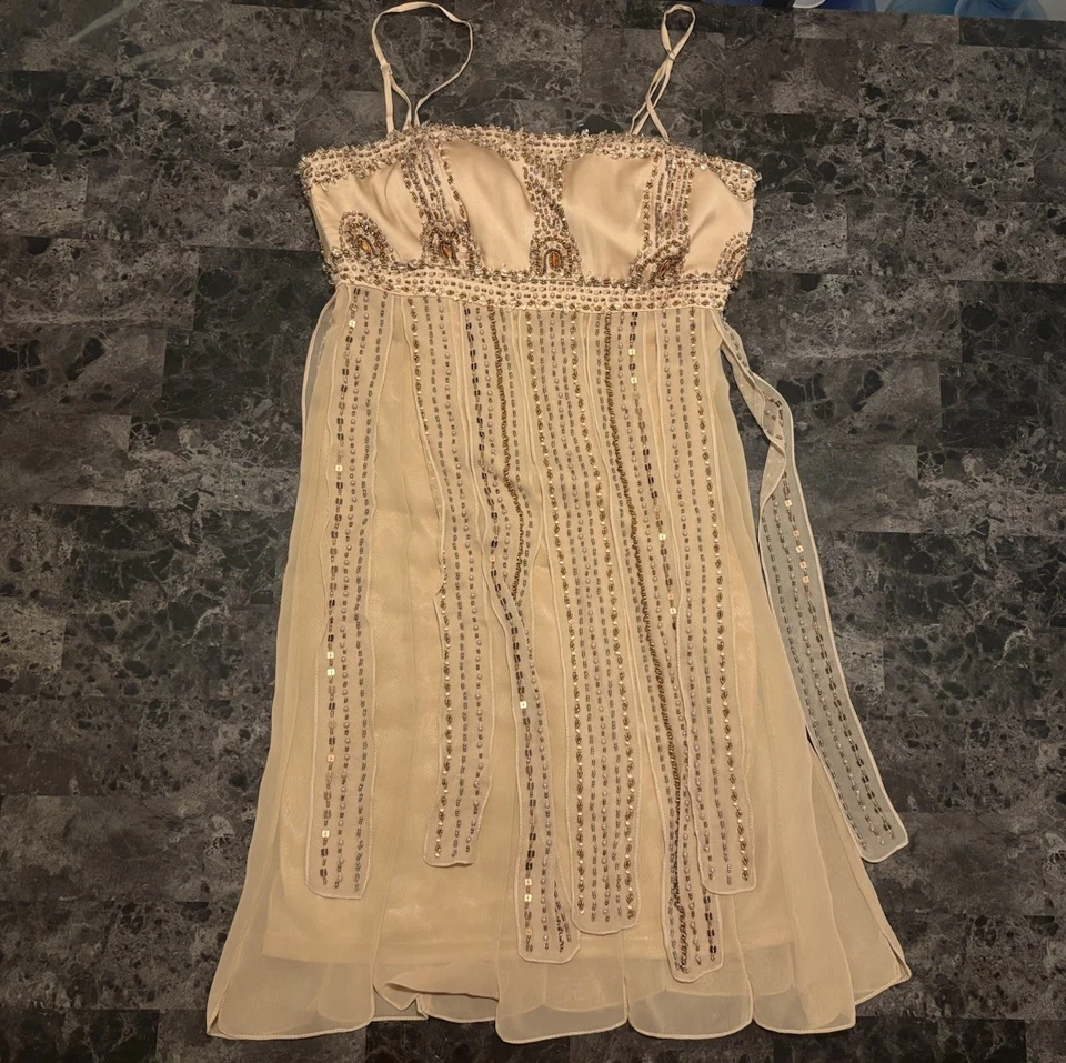 $488 Nuevo Con Etiquetas Sue Wong Nocturne Vestido Estilo Aleta Art Deco Cuentas Seda 4 Rubor Rosa Foto 2 de 4