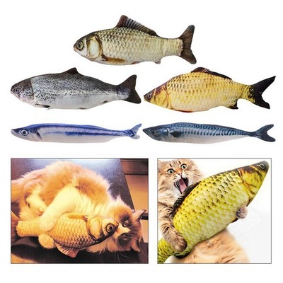 20 cm Simulation Stofftier Plüsch Katzenminze Fisch Spielzeug für Katze Haustier Kauen Weich