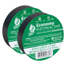 Duck Brand Economy Electrical Tape: 3/4 in. x 60 ft. Black  2 Rolls 