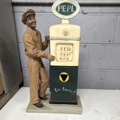 PEPE Gas Station Attendant Resin Hand Painted Large Advertising Figurine