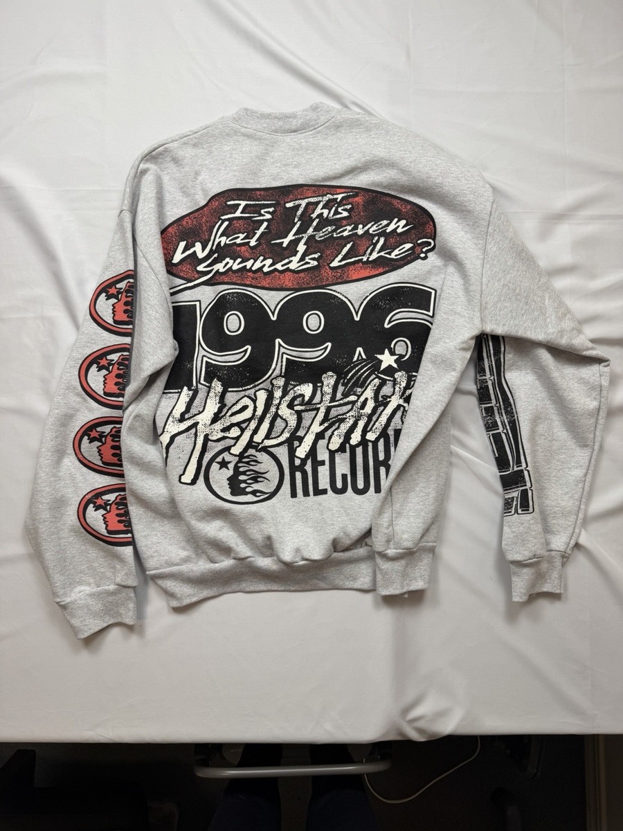 Hellstar Studios 'Records' Crewneck Sweatshirt Heather Grey XL